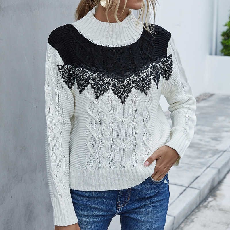 White (half High Neck Sweater)