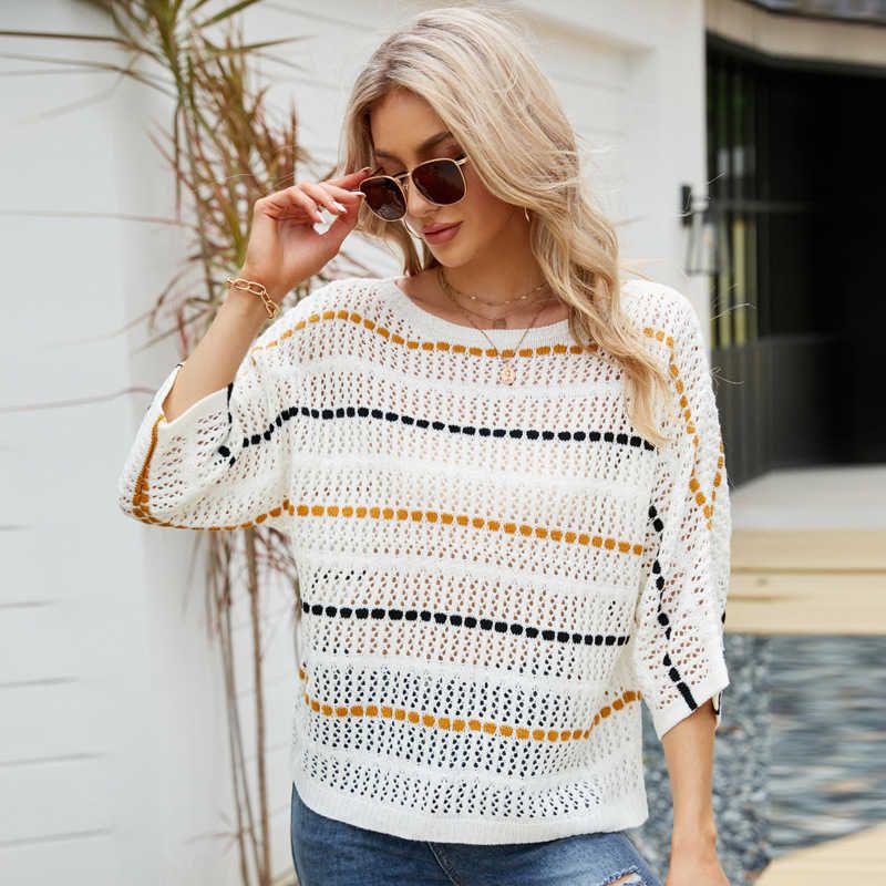 Black Stripes (hollow Knit Top)