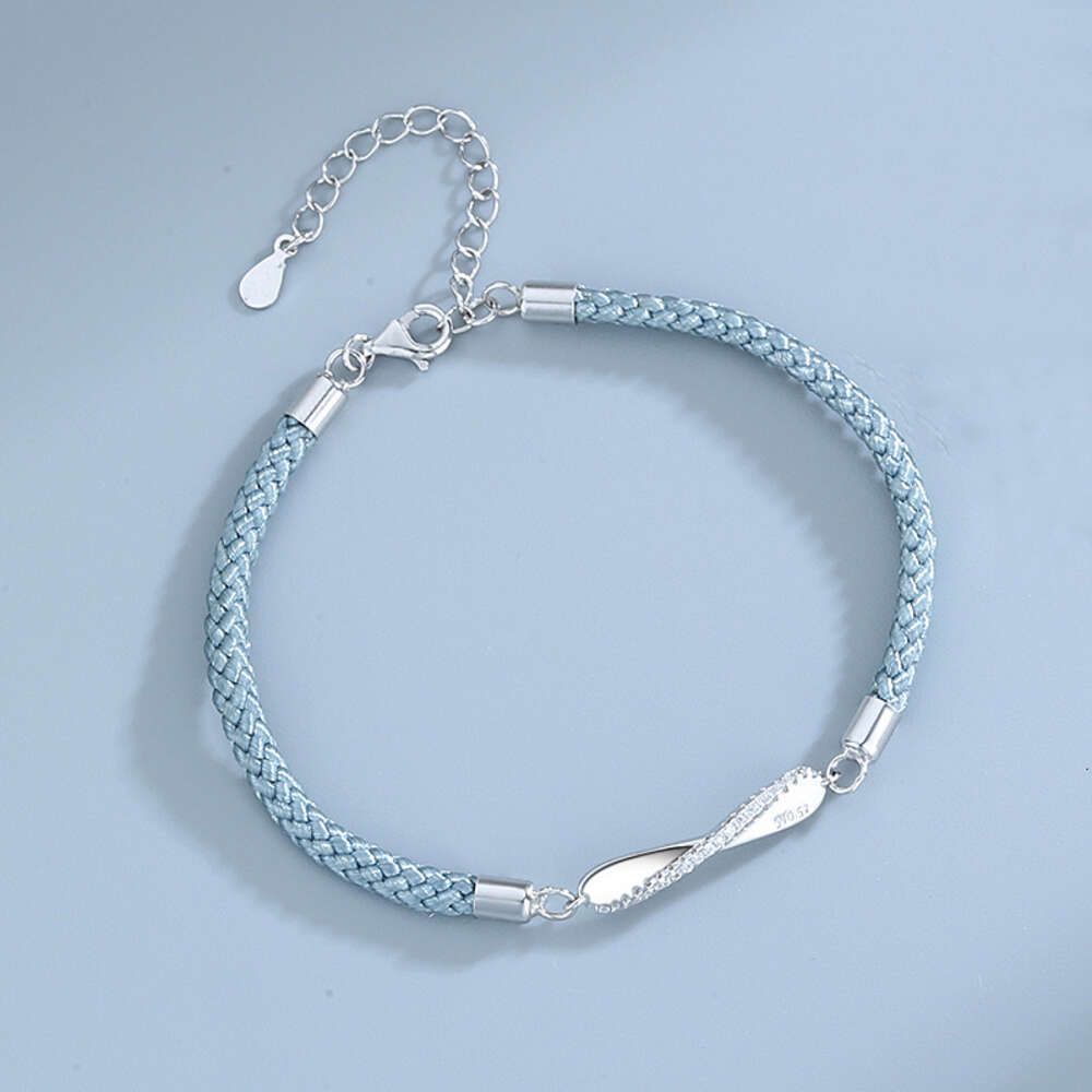 Kvinnor#039; s Platinum Blue Rope-925 Silver