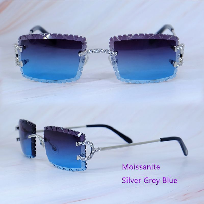 Moissanite shark silver grey blue