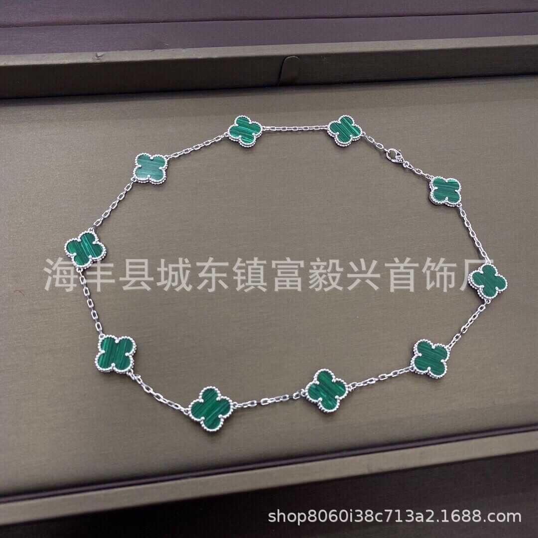 Collier Argent Malachite