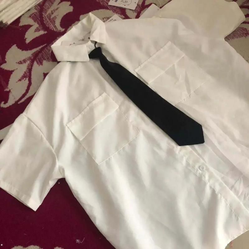 White(with black tie
