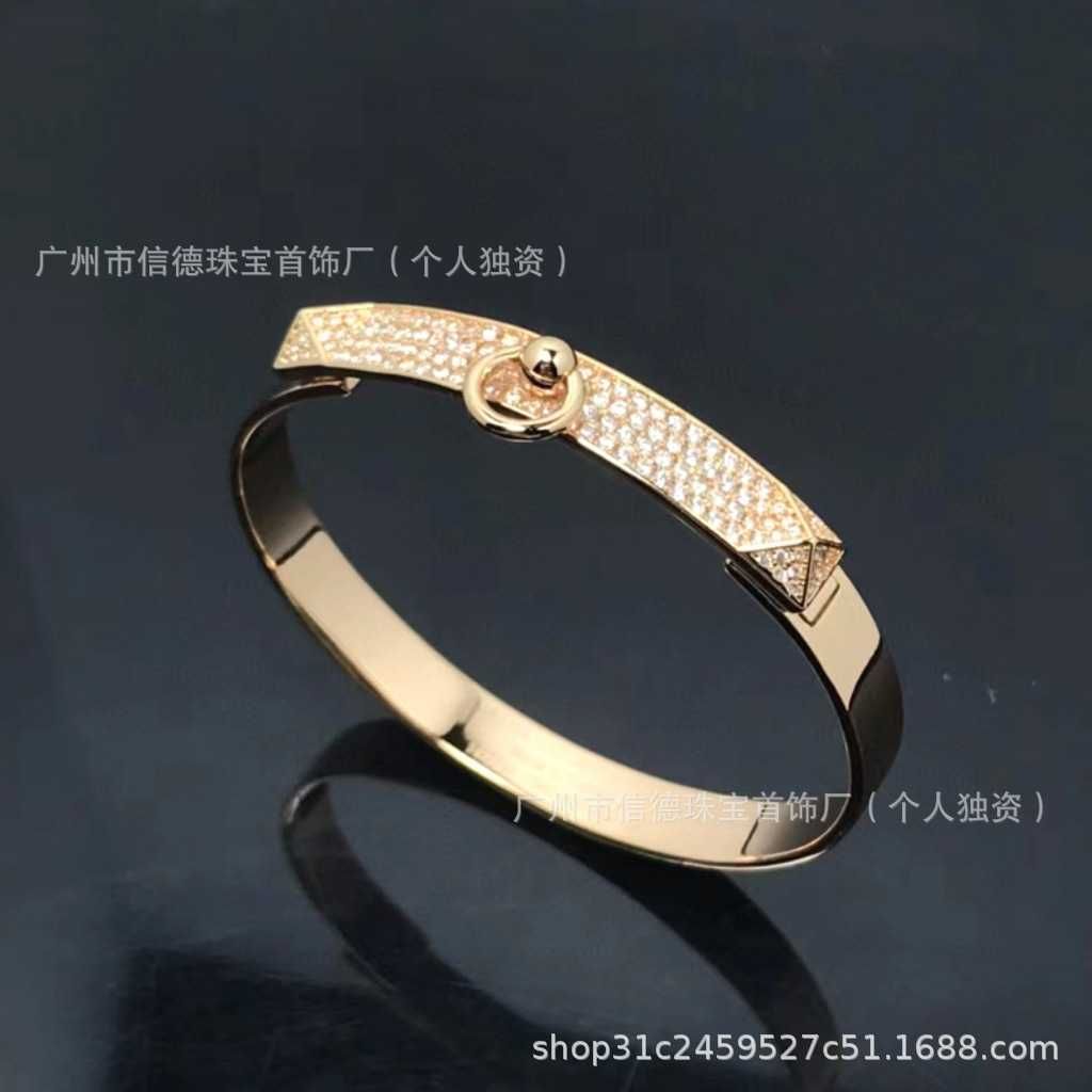 Button Strap Diamond Rose Gold-925 Sil