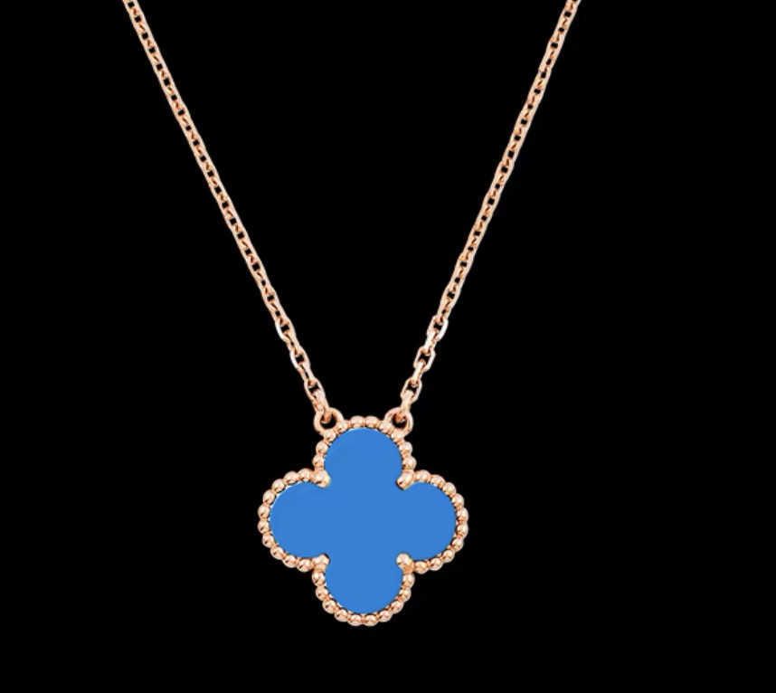 Rose Gold Blue Necklace