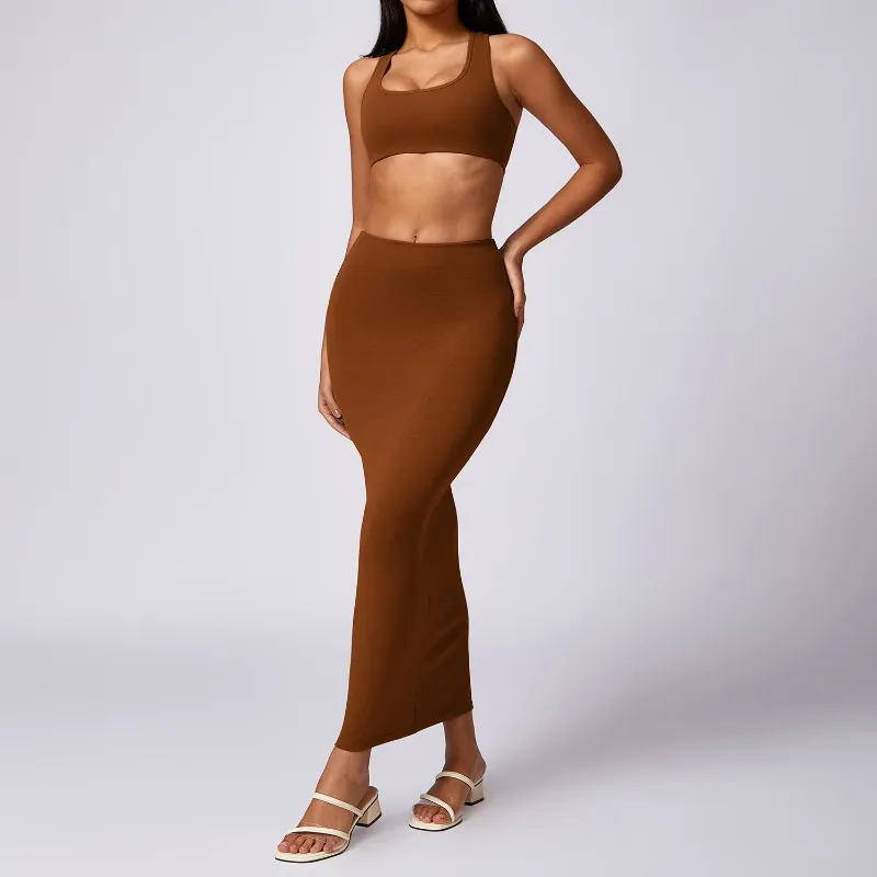 Brown bra skirt