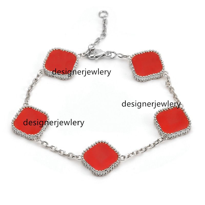 Bracelet rouge argenté