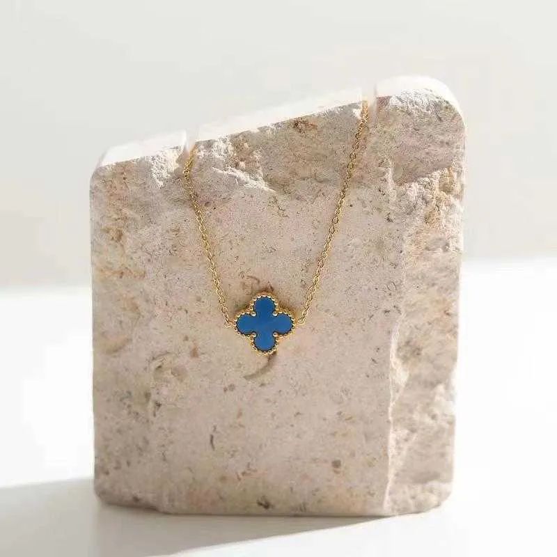 Mini Clover Blue ketting maat 0,9