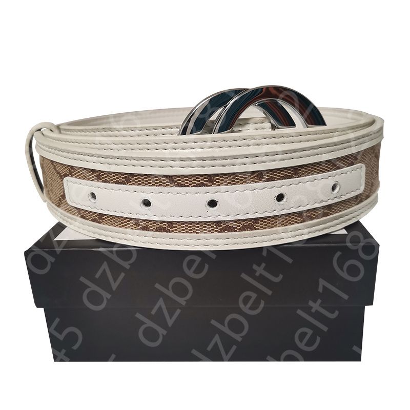 15-White + double silver buckle