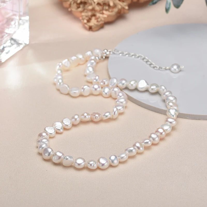 Collier de perles blanches-45cm