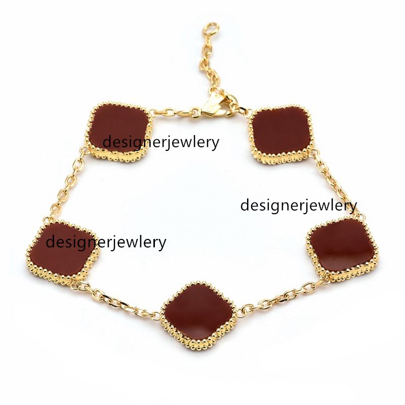 gold wine red bracelet