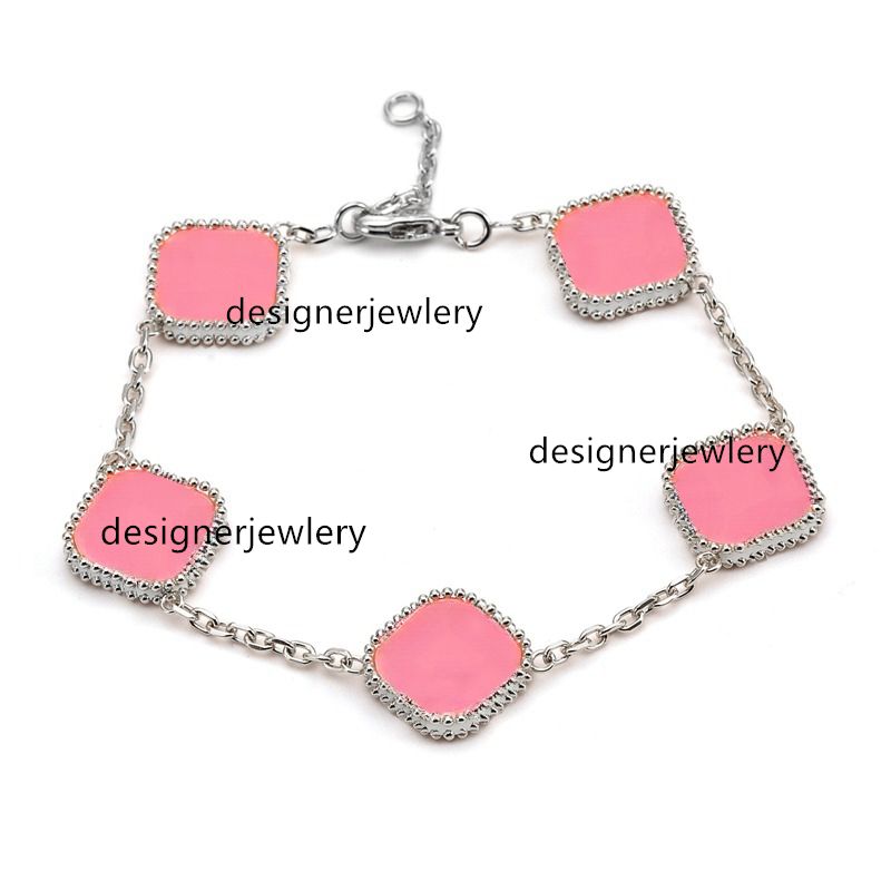 silver pink bracelet