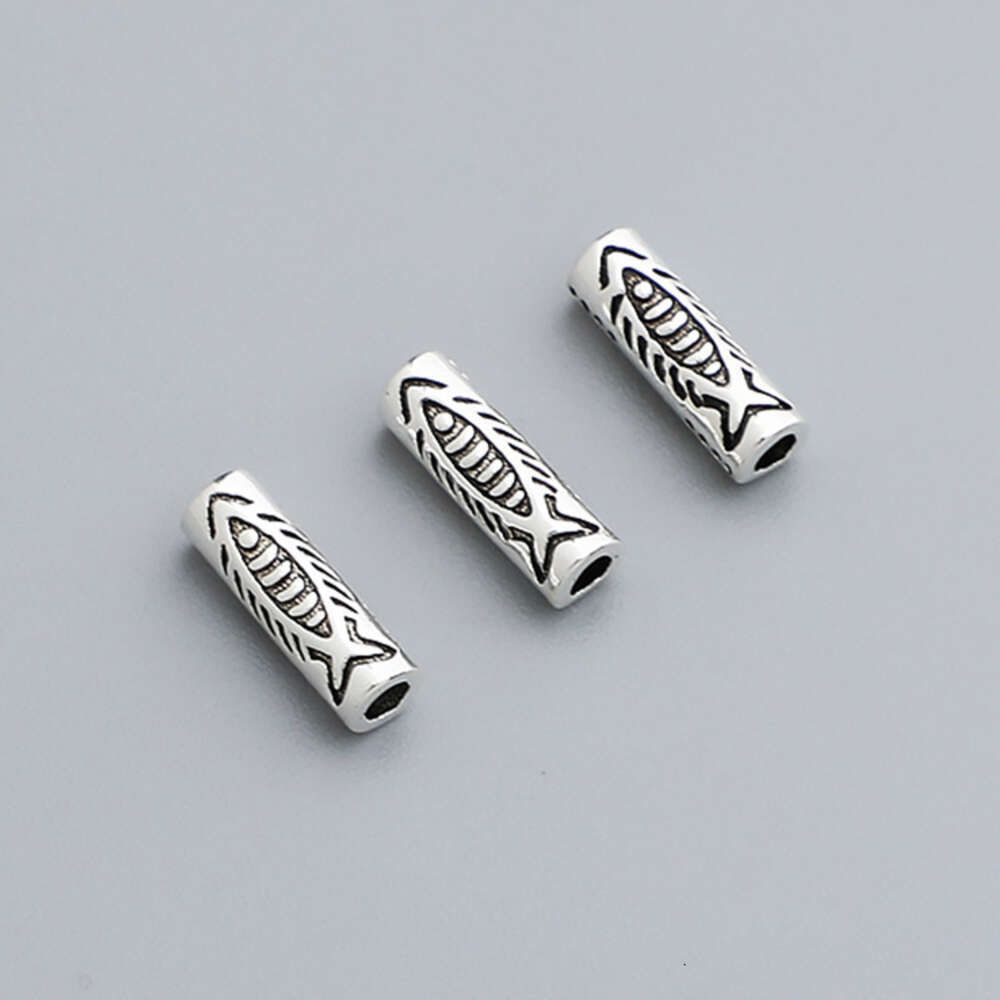 Fish bone pattern Thai silver black