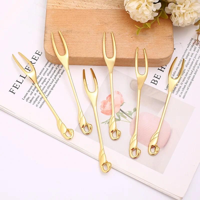 6pcs forks gold