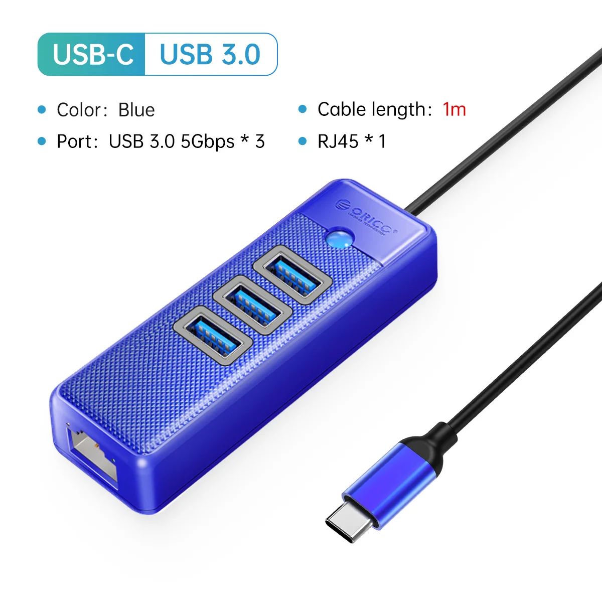 Färg: RJ45 100 cm USB C BL