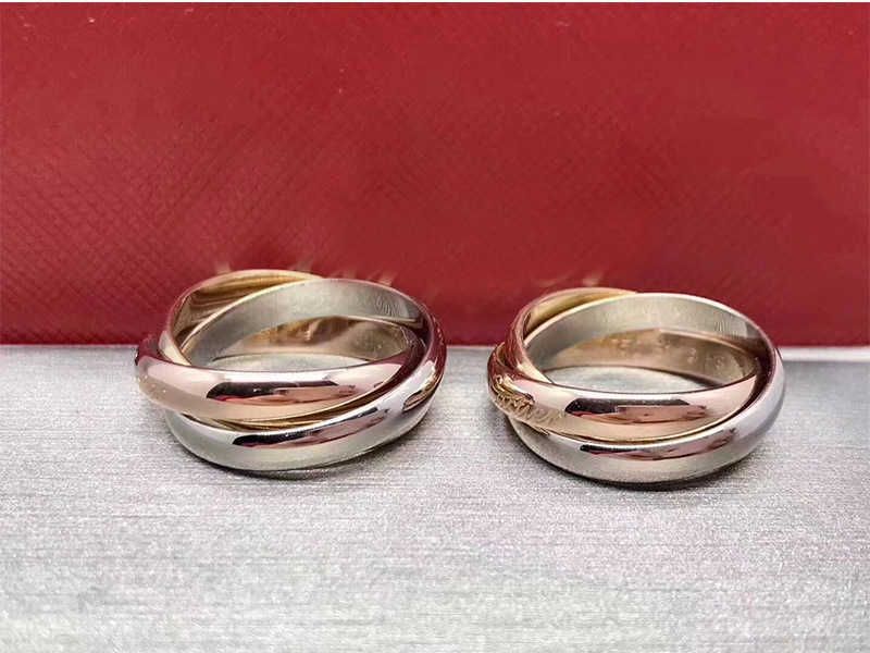 Drie Ring Drie Kleur Rose Goud Wit