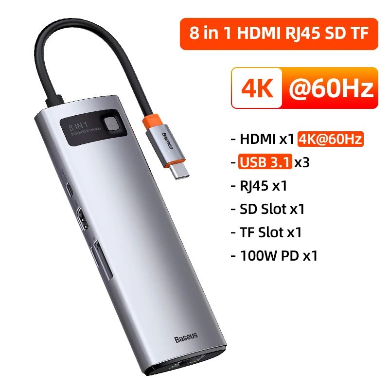 色：8 in 1 4K60Hz USB3.1