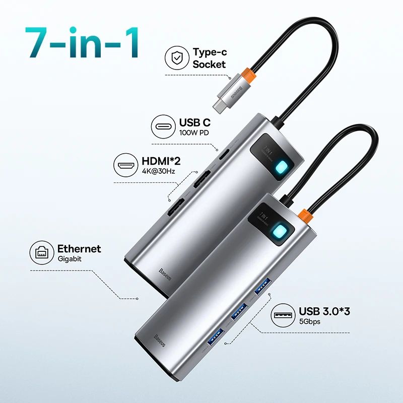 Couleur: 7-en-1 2HDMI 3USB