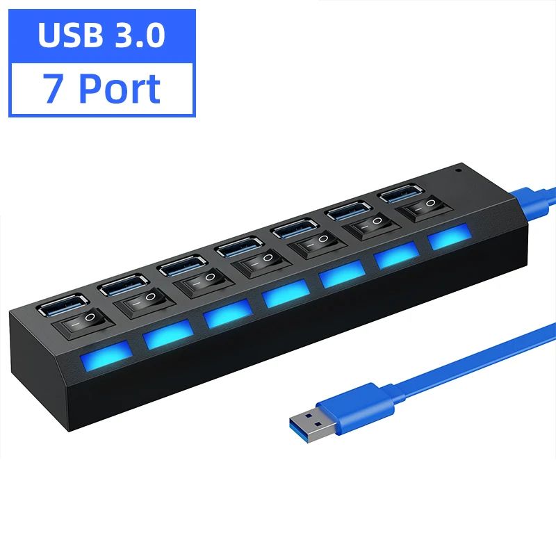 Kleur: USB 3.0 Hub 7 Port