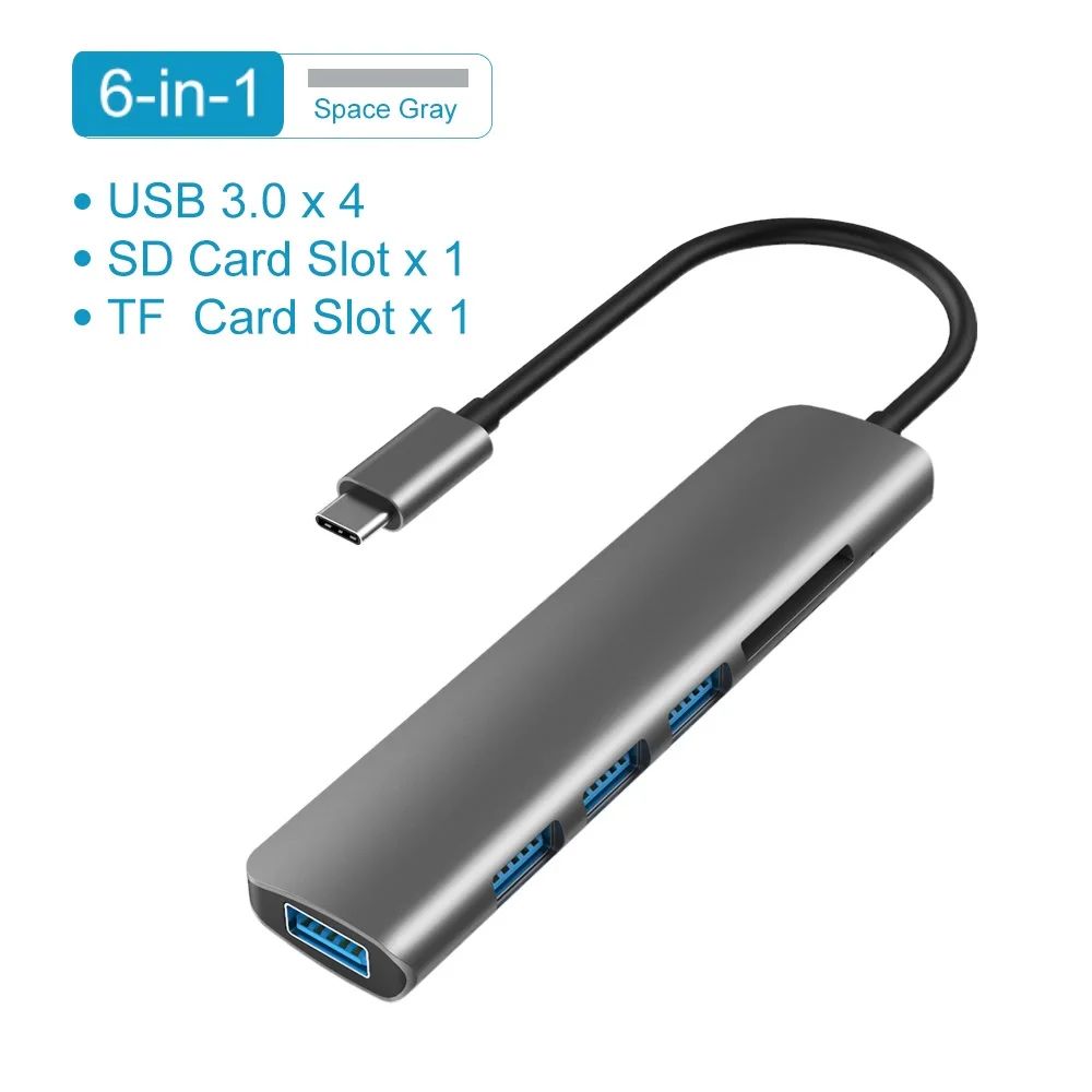 Färg: 6 i 1 USB - grå