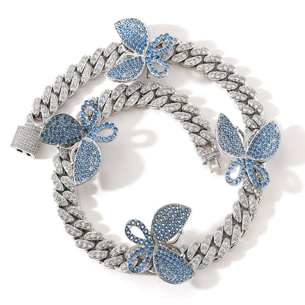 Sliver Chain Blue Butterfly-16 inches