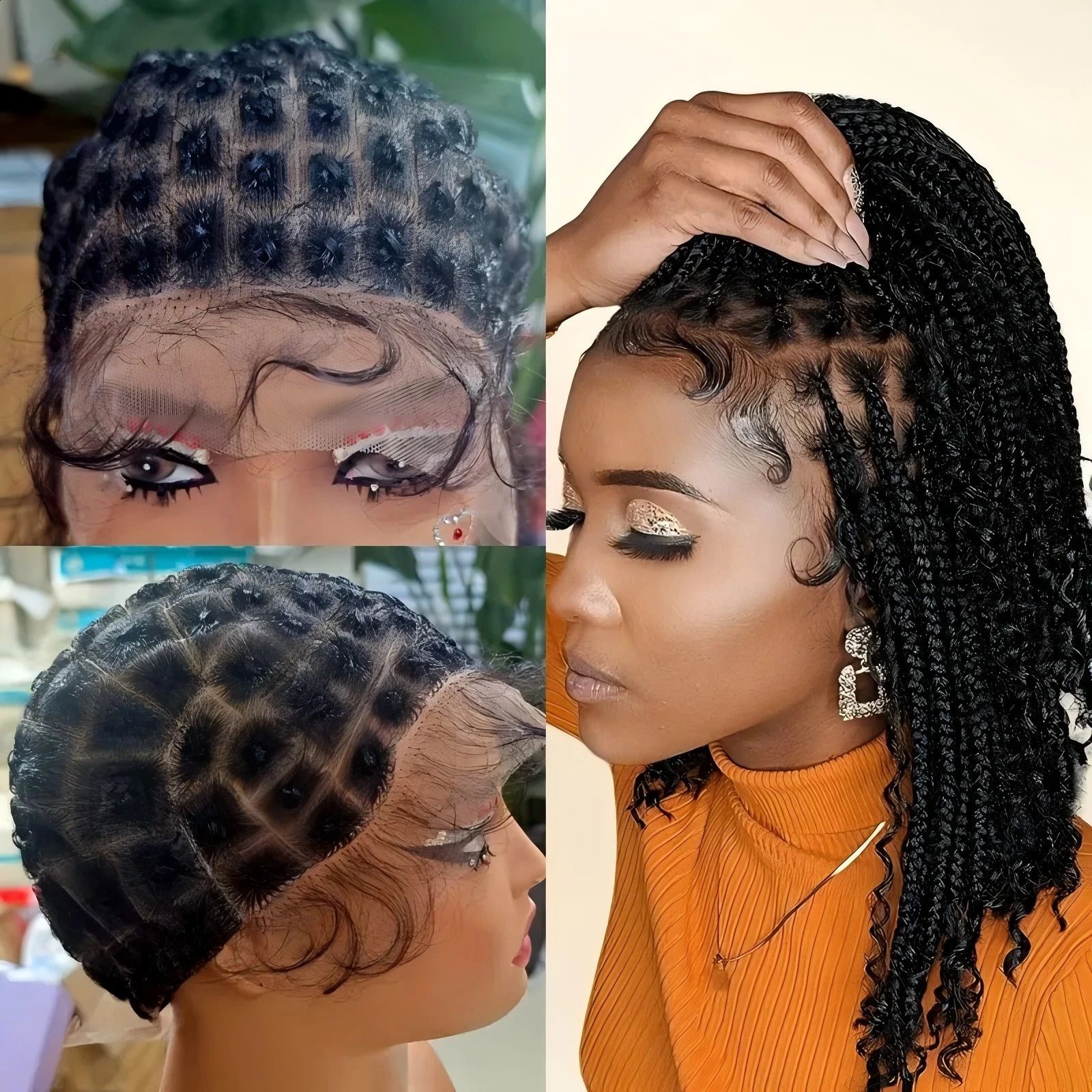 1 piece of double lace braided wig cap DIY wig