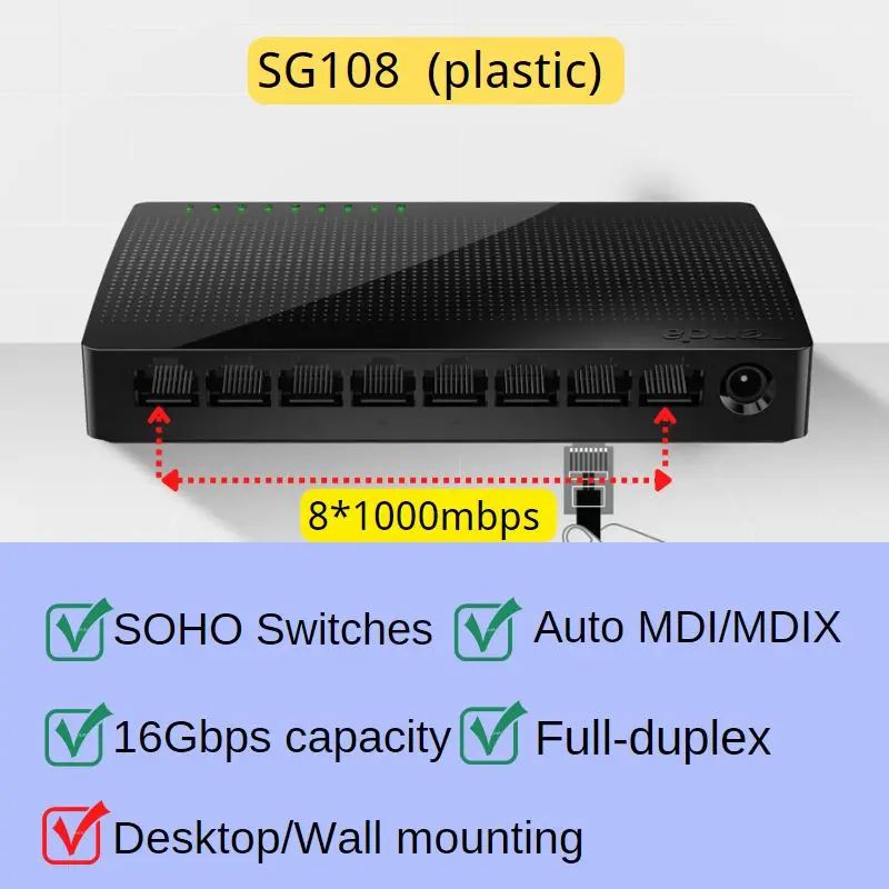 Color:Plastic 1000M 8port