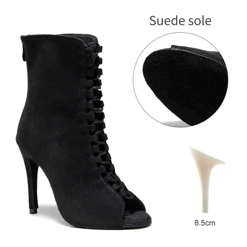 8.5cm Black  Suede