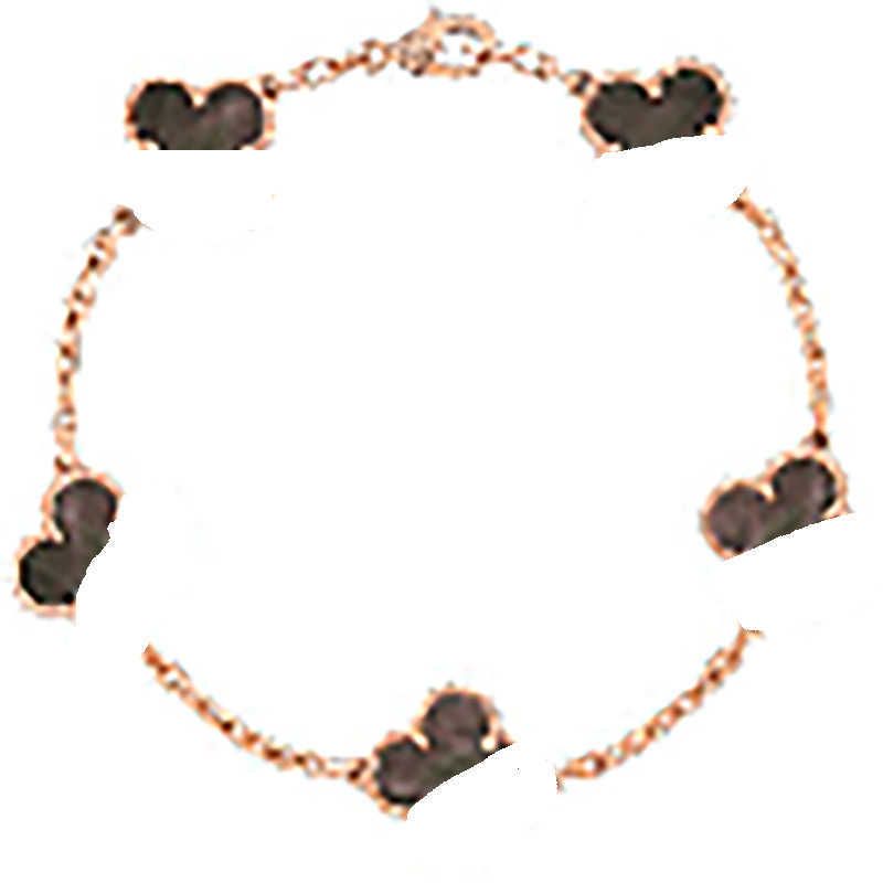 Grey Shell Clover Armband (Rose Gold)