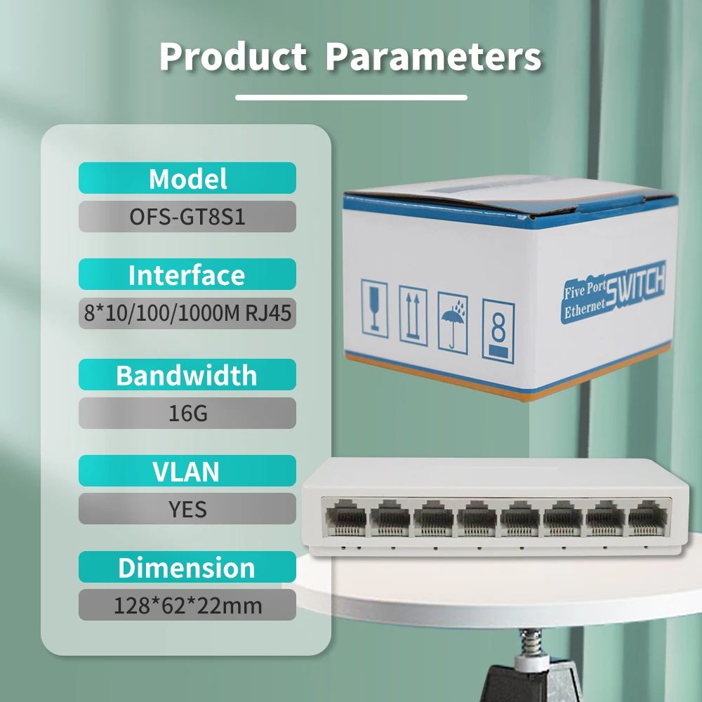 Color:1000M 8 PORTS