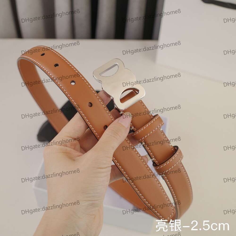 2 brown+silver buckle