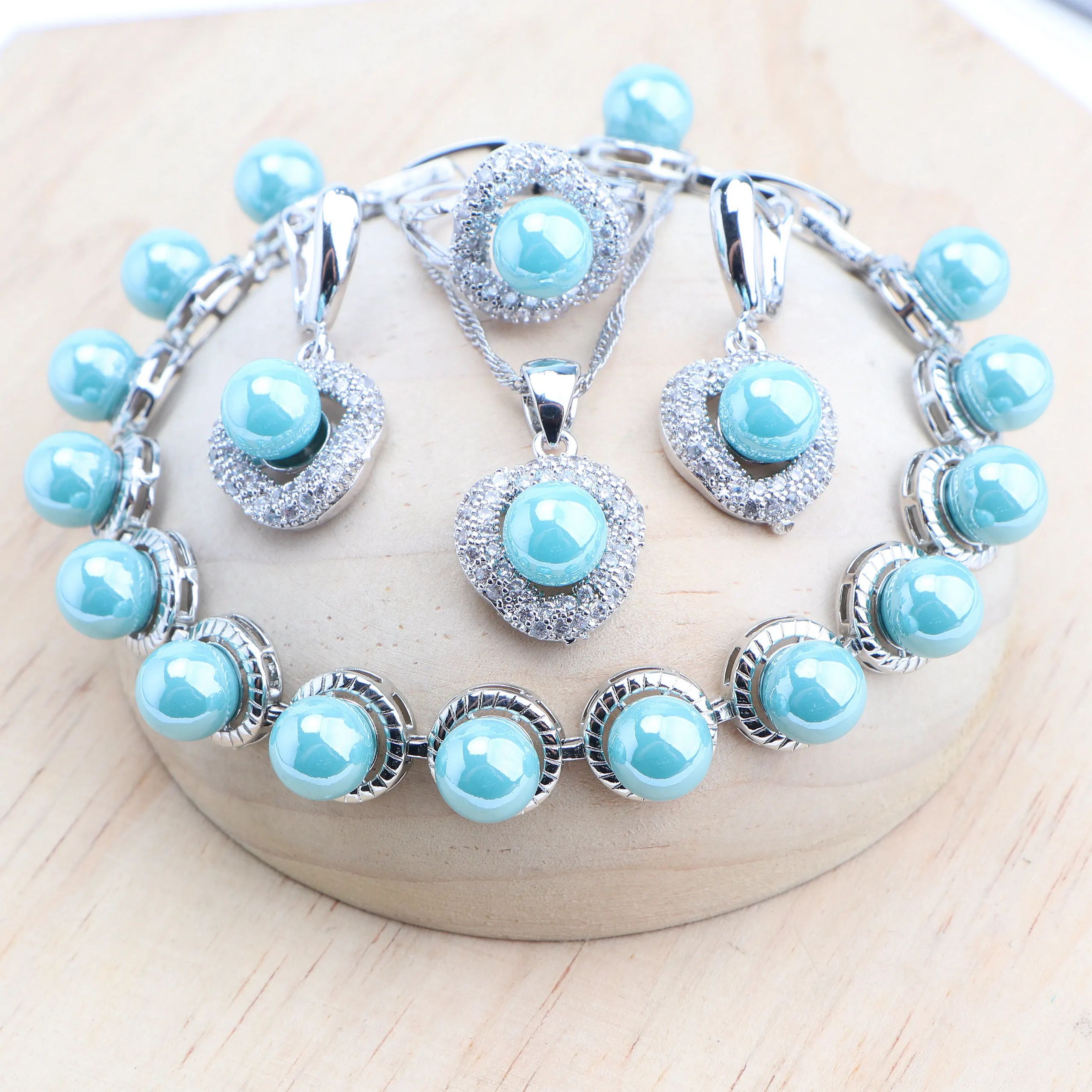 보석 색상 : 4pcs-light bluering 크기 : 6