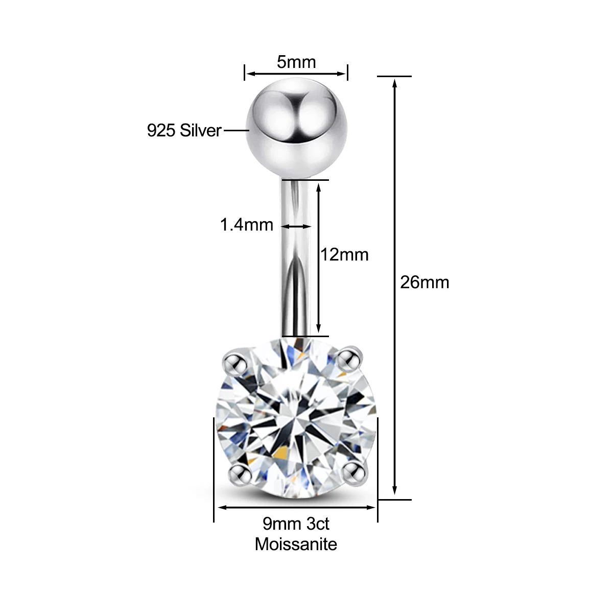 Металлический цвет: 9 мм 3CT