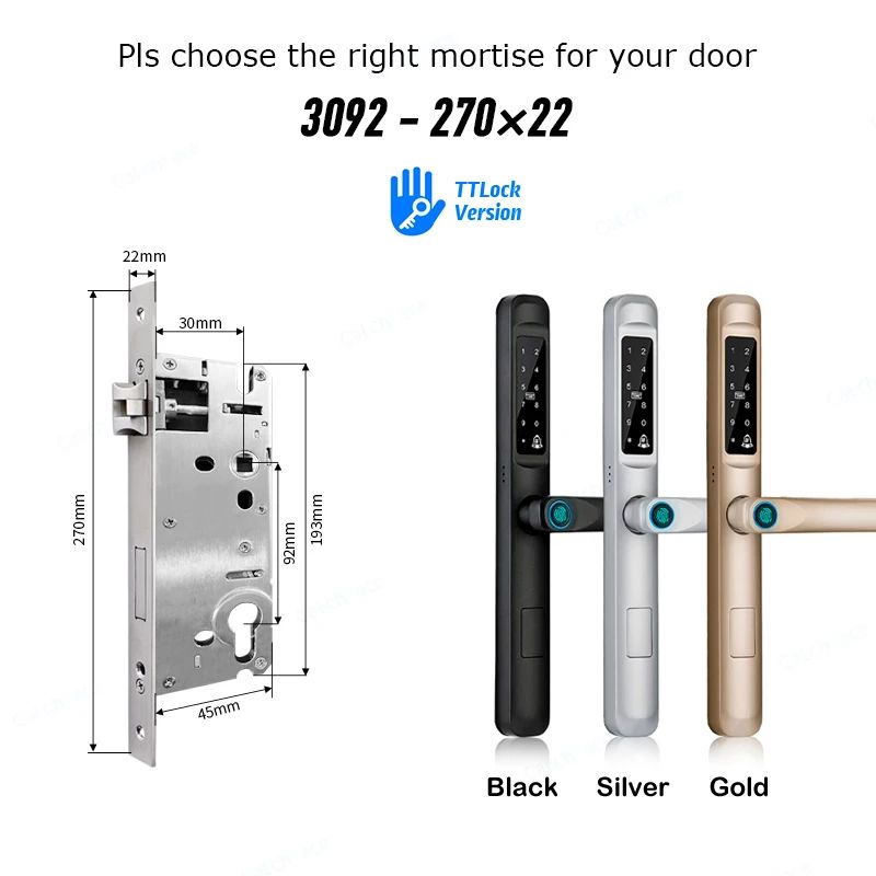 Color:3092Mortise Lock Size:Silver