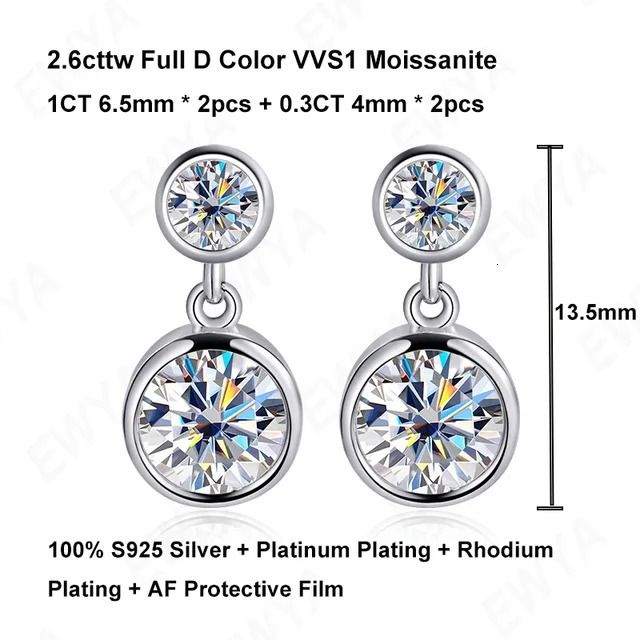 1.3CT i 1,3CT-moissanite 925