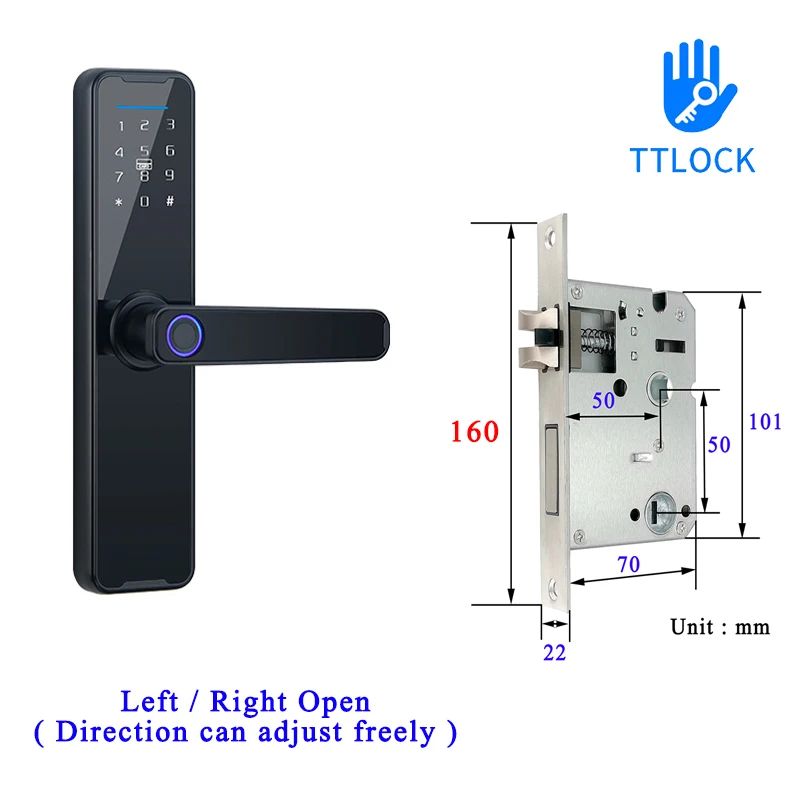 Черный Ttlock 160x22