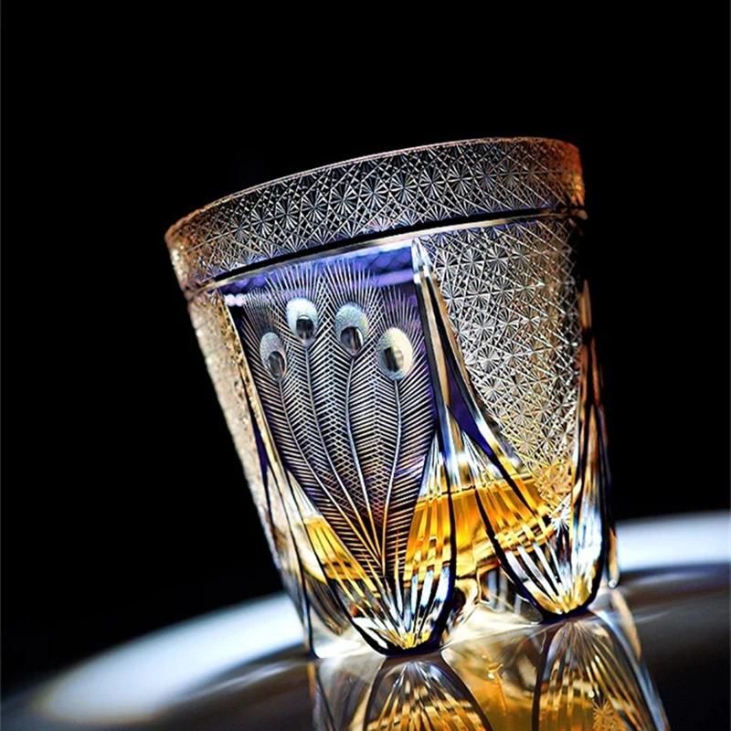 Peacock Kiriko Glass 320 ml