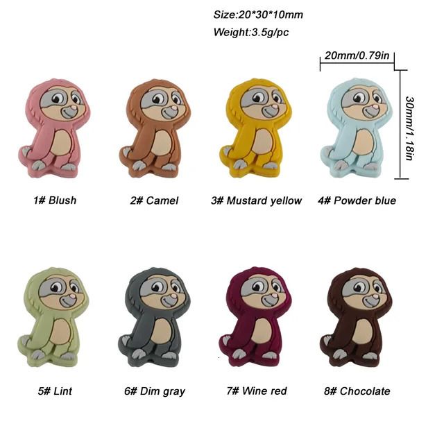 10pcs Sloths2 Mix