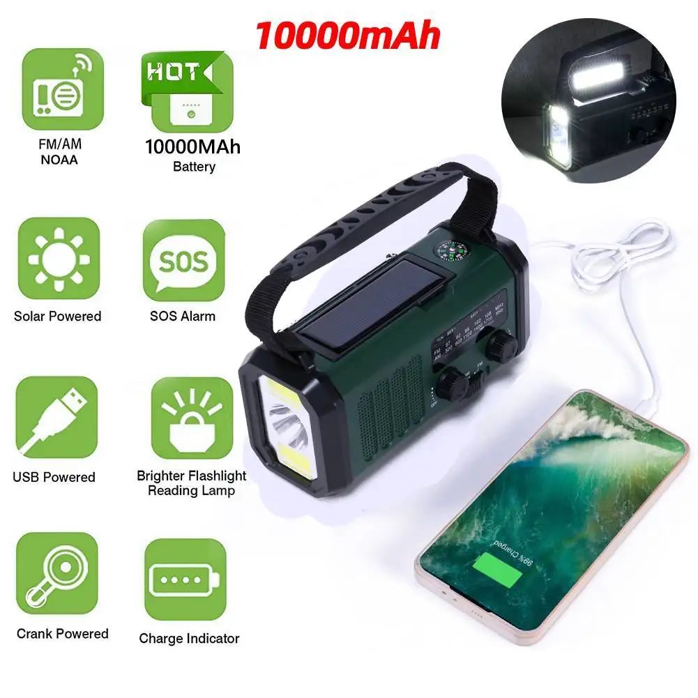 Color:10000mAh Army Green