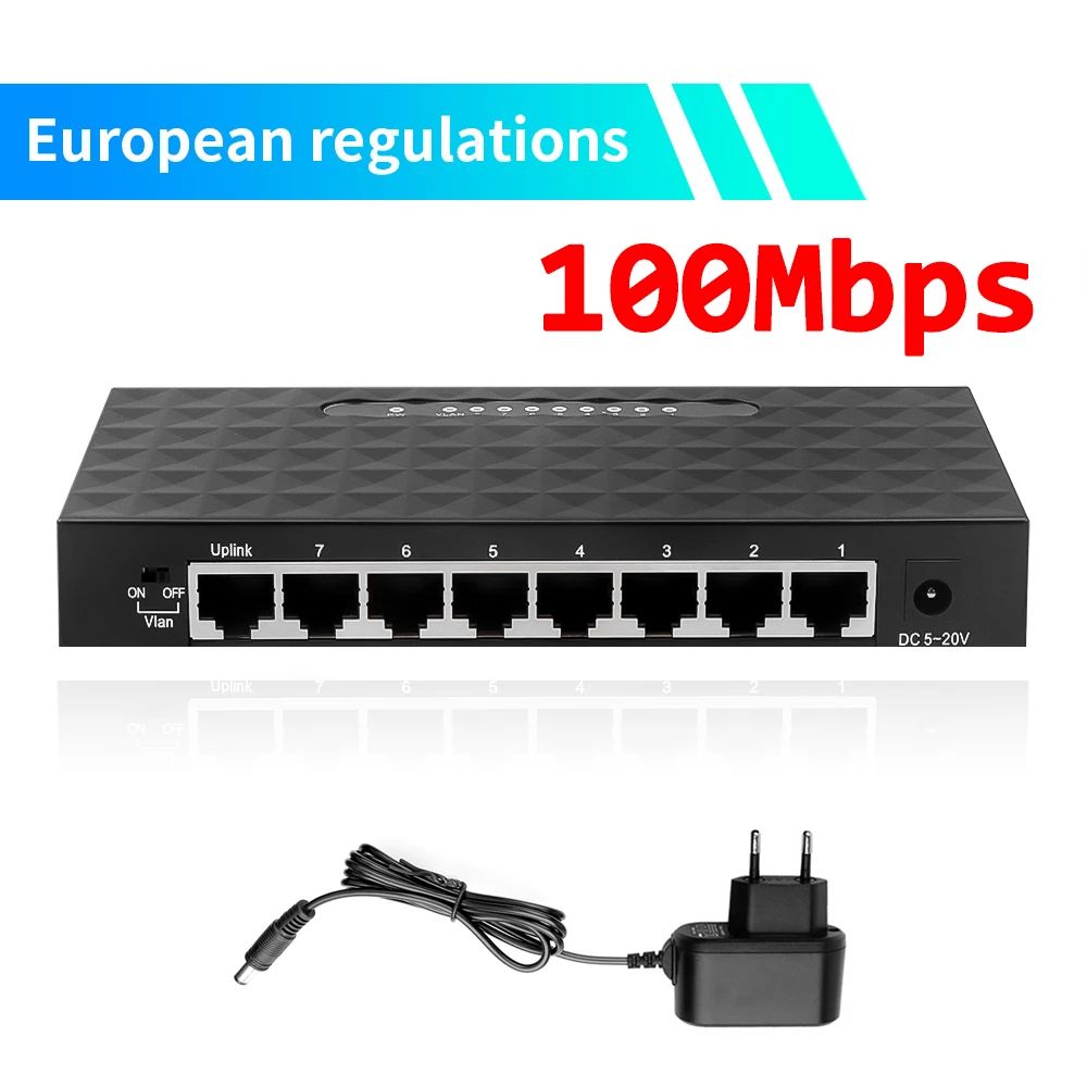 Couleur: Port EU-8 100 Mbps