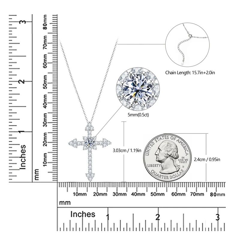 Cor da gema: moissanita de 5,0 mm