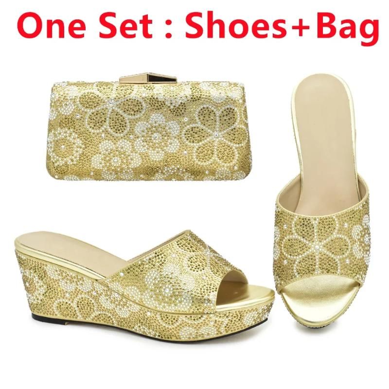 Gold Shoes and Bag