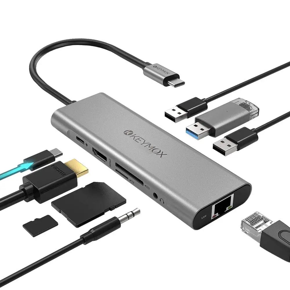 Färg: 9 i 1 USB C -nav