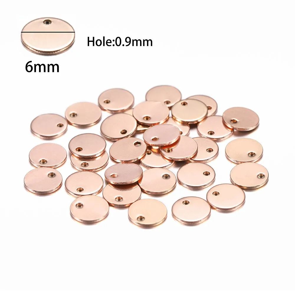 Colore in metallo: round in oro rosa 6mm