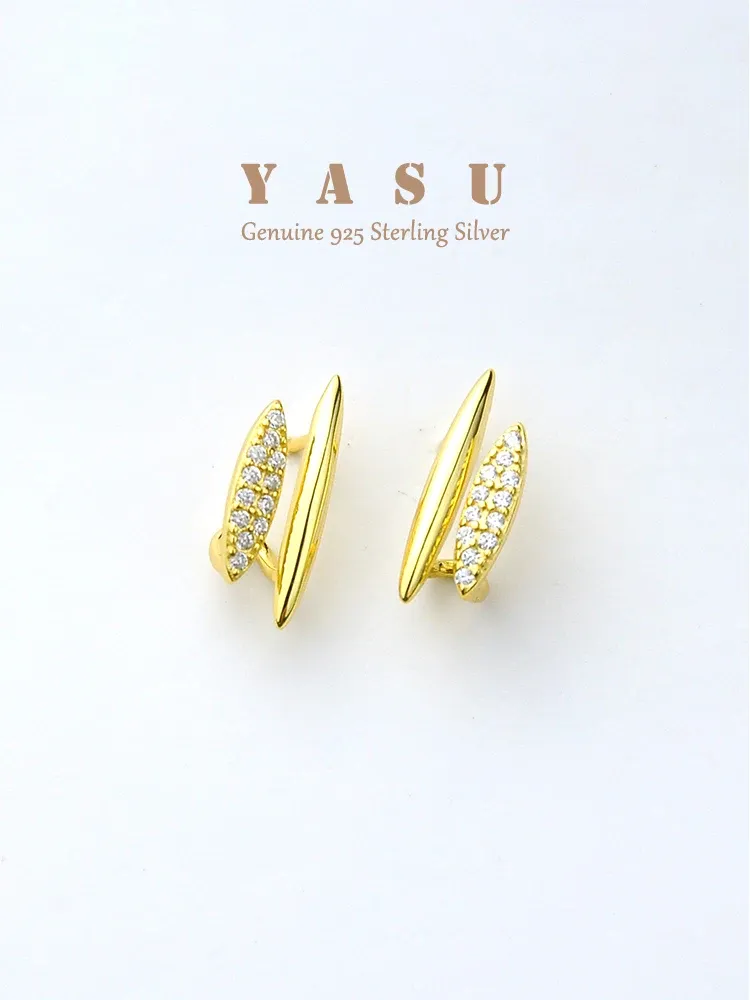 Z E0273 Gold China 925 Sterling Silver