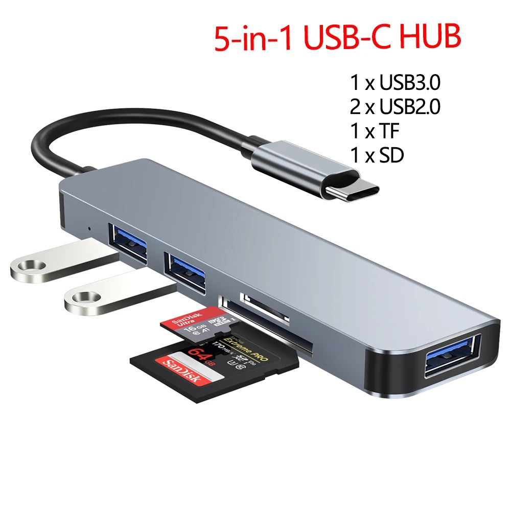 Färg: 5 i 1 USB-C-nav