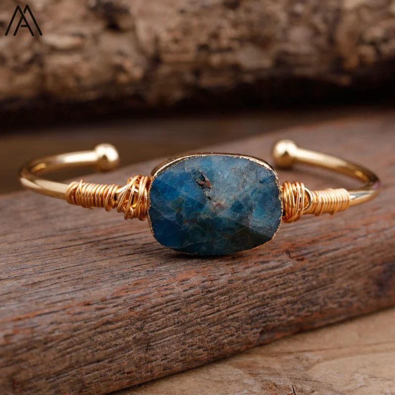 Metal Color:Blue Apatite Gold