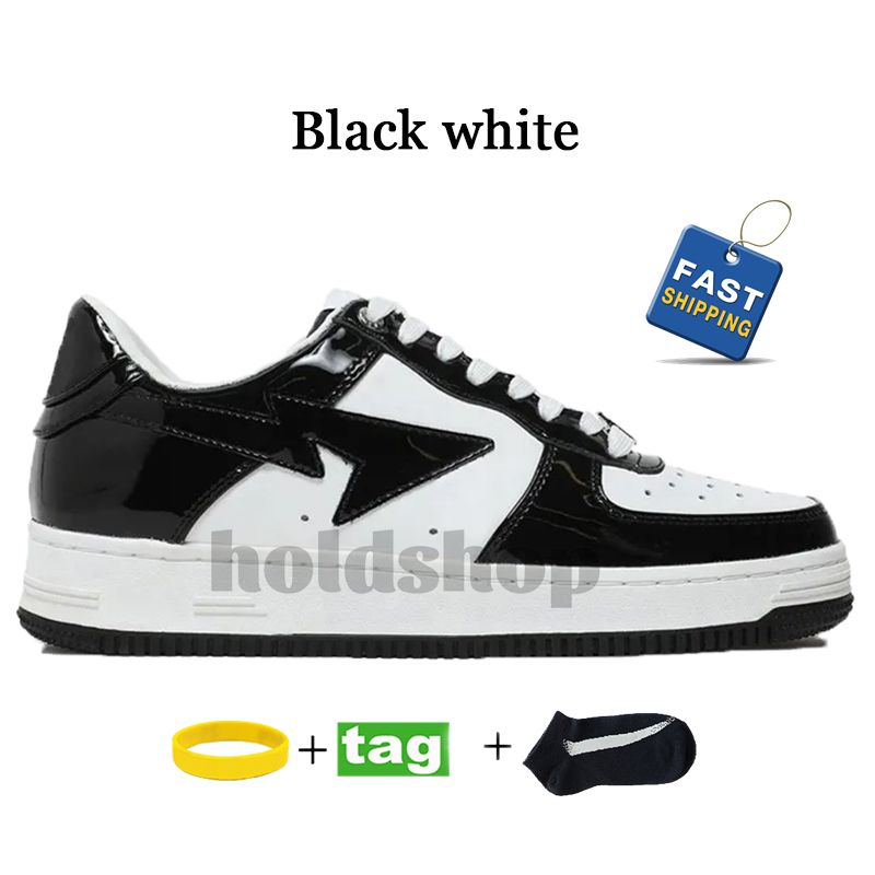 3 Patent Leather Black White