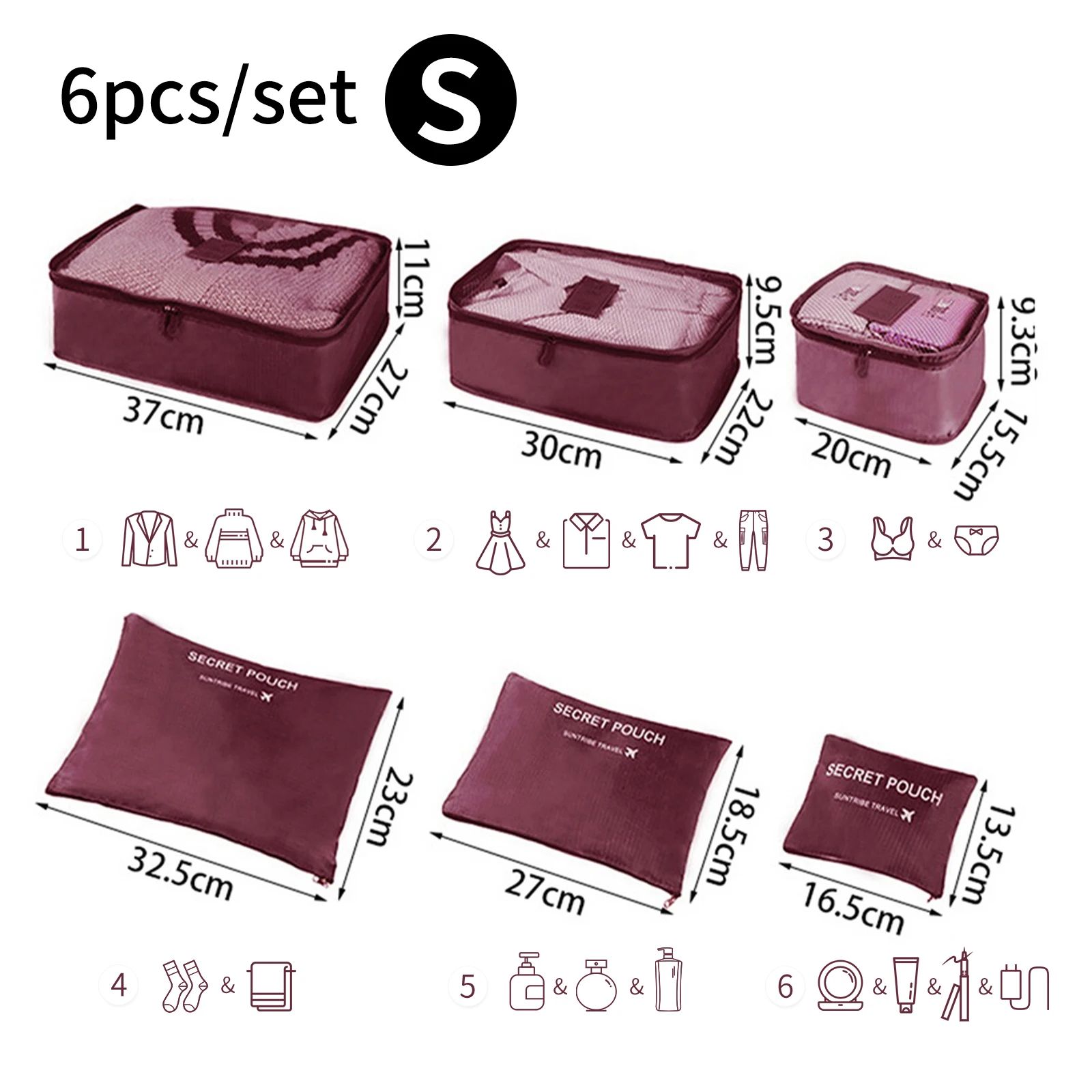 Цвет: вино Red 6pcs set -s