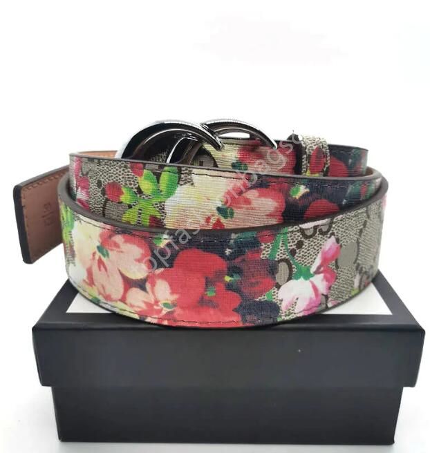 3-Red flower + silver buckle
