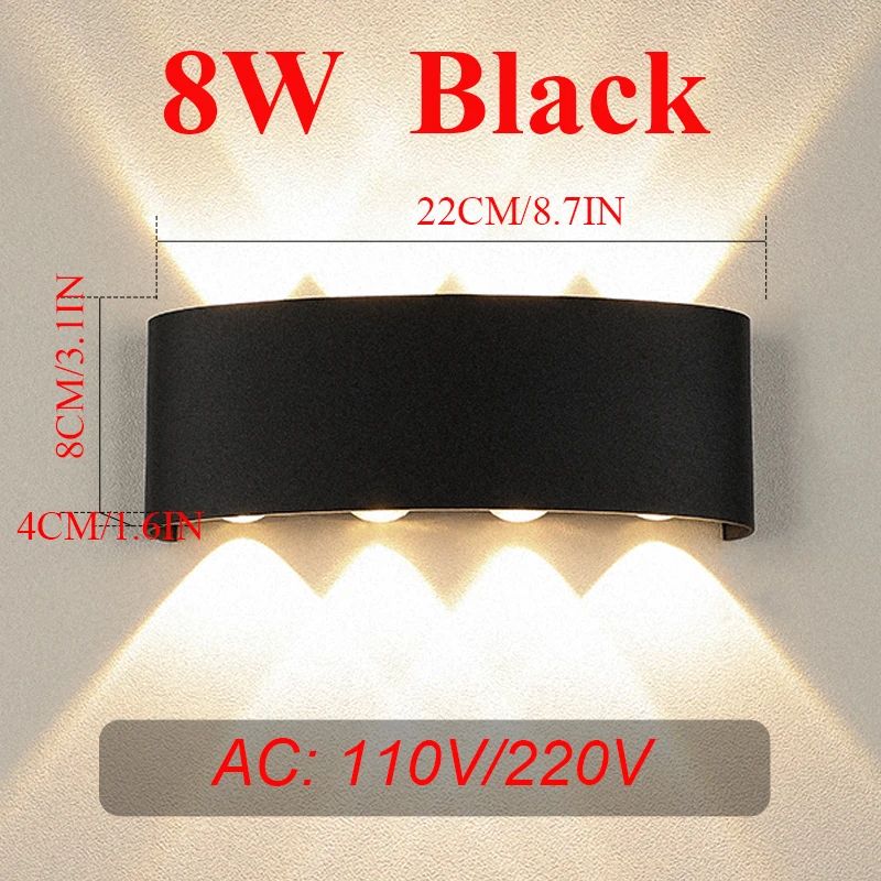 8W Black 110V-220V